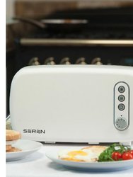 Seren Side Loading Toaster with White/Cream Panel