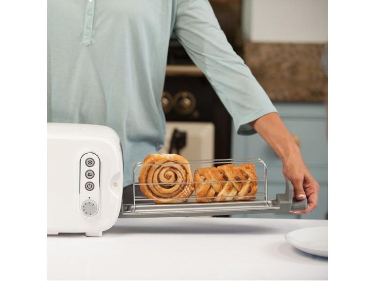 Seren Side Loading Toaster with White/Cream Panel - White/Cream