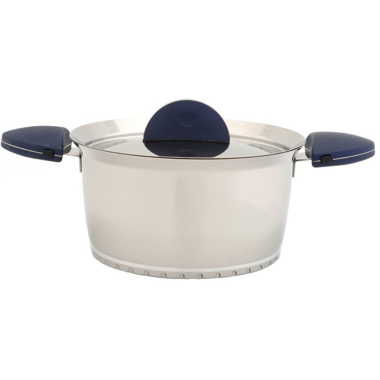 Stacca 10" Stainless Steel Covered Stock Pot - Blue