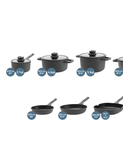 BergHOFF Stone 11Pc Non-Stick Cookware Set With Glass Lids product