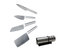 Straight 5pc Santoku Knife Set/Sharpener