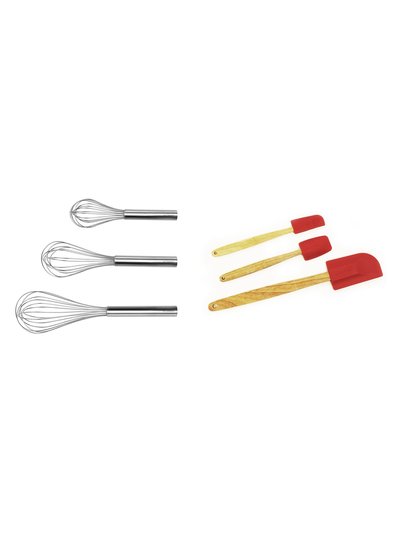 BergHOFF Studio 6Pc Baking Tool Set: 3Pc Stainless Steel Whisk & 3Pc Silicone Spatulas product