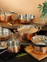 Vintage Collection 10Pc Copper Cookware Set, Hammered