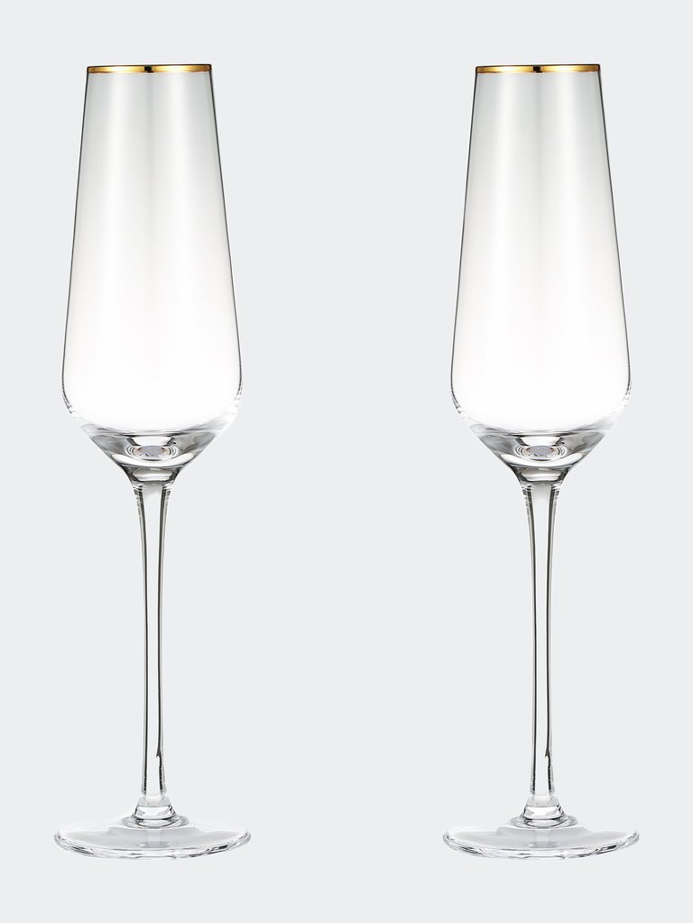 Champagne Glasses - Luxurious Crystal Champagne Toasting Flutes - Set Of 4