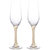 Champagne Glasses Set of 2 - Two Gold Tone Champagne Glasses for Toasting (6)