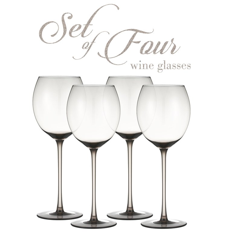 Colored Glasses - Luxurious and Elegant Smoke Colored Glassware - Set Of 4