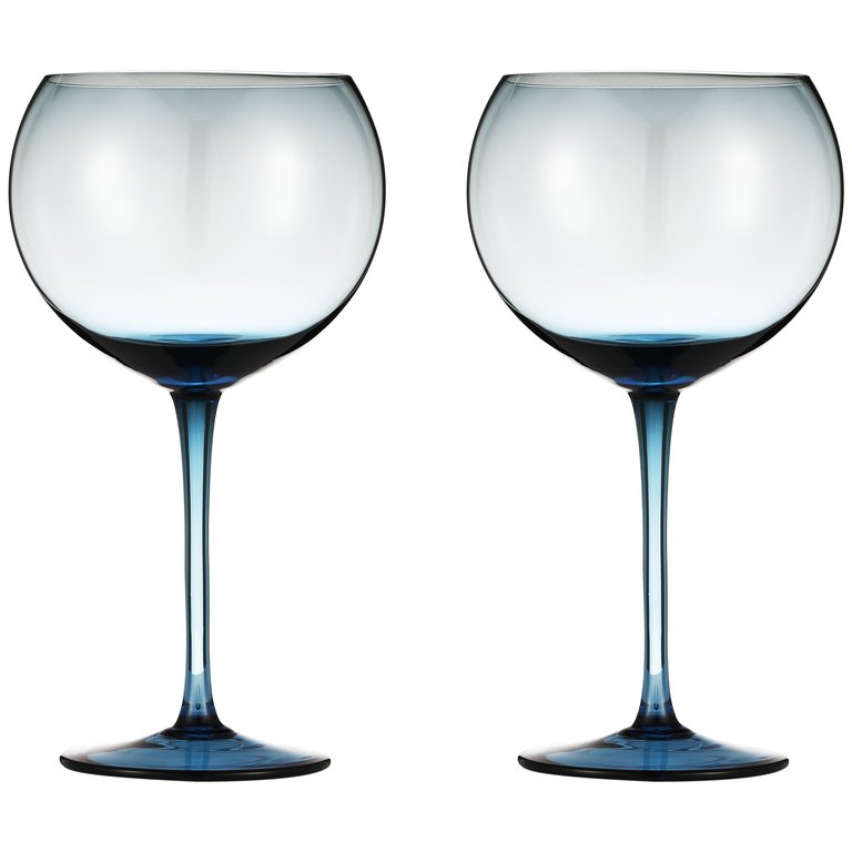 Colored Glasses - Luxurious and Elegant Sparkling Blue Colored Glassware - Set Of 4 - Blue