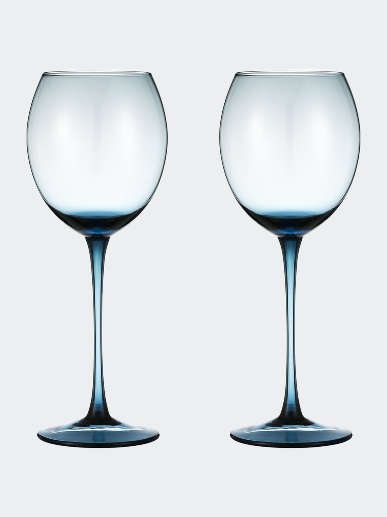 Colored Glasses - Luxurious and Elegant Sparkling Blue Colored Glassware - Set Of 4 - Blue
