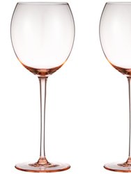 Colored Glasses - Luxurious and Elegant Sparkling Rose Colored Glassware - Set Of 4 - Rose