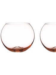 Colored Glasses - Luxurious and Elegant Sparkling Rose Pink Colored Glassware - Set Of 4 - Rose Pink