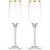 Crystal Champagne Flutes With Gold Tone Rim