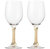 Crystal Wine Glasses - Elegant Gold Tone Studded Long Stem Red Wine Glasses Set Of 2