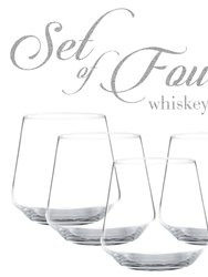 Lowball Whiskey Glasses - Classic Old Fashioned 10oz Drinking Tumblers - Set of 4