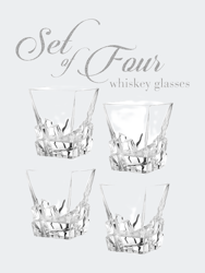 Lowball Whiskey Glasses - Modern Square Top Design - Set of 4