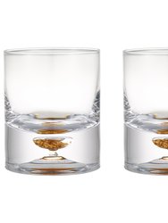 Lowball Whiskey Glasses With Unique Embedded