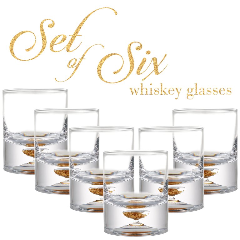 Lowball Whiskey Glasses With Unique Embedded