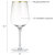 Luxurious and Elegant Long Stem Red Wine Glass with Gold tone Rim -  Set of 6