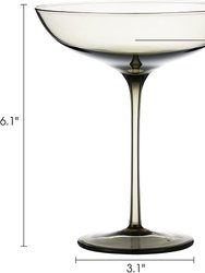 Luxurious and Elegant Smoke Colored Glassware - Coupe Cocktail Glass - Set of 4