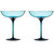Luxurious and Elegant Sparkling Blue Colored Glassware - Coupe Cocktail Glass - Set of 4