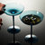 Luxurious and Elegant Sparkling Blue Colored Glassware - Coupe Cocktail Glass - Set of 4