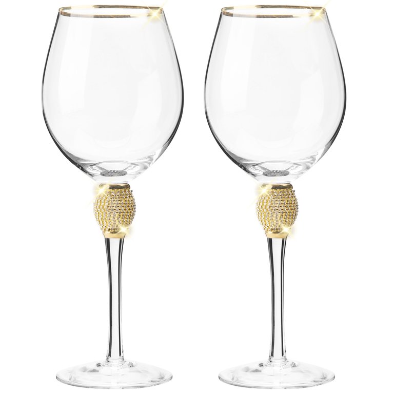 Brass Wine Glasses – 10 inch – Silver / Gold – Set of 2 Goblet in