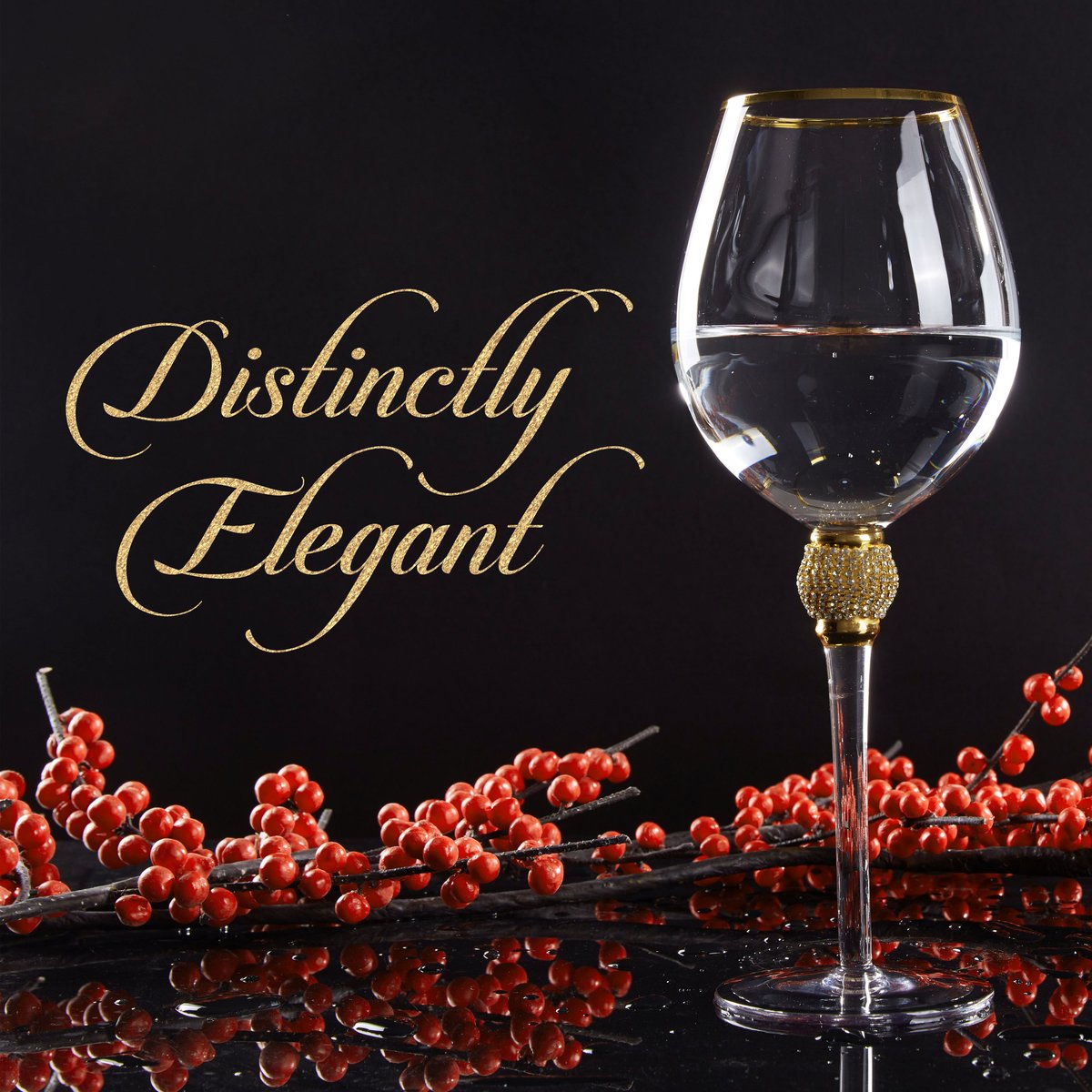 Berkware Luxurious and Elegant Sparkling Studded Long Stem Red