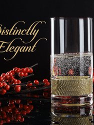 Luxurious Highball Cocktail Glasses - Sparkling "Rhinestone Diamond" Studded  Collins Glass - 16oz, Set Of 2