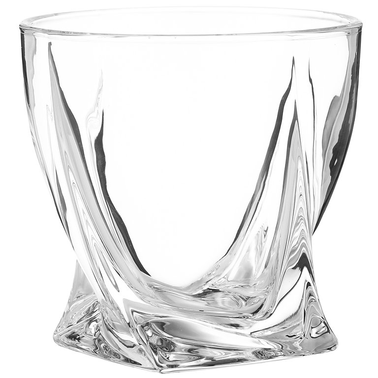 Modern Square Top Design Lowball Whiskey Glasses - Set of 6