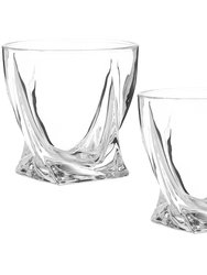 Modern Square Top Design Lowball Whiskey Glasses - Set of 6