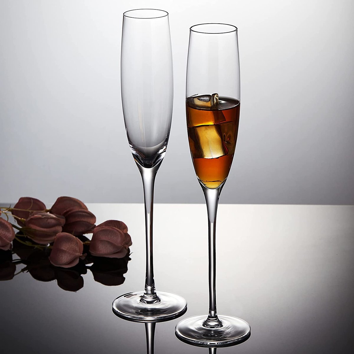Berkware Premium Crystal Champagne Flutes - 5.5 oz, Set of 2