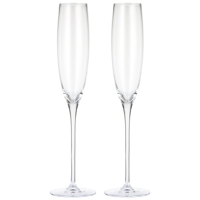 Premium Crystal Champagne Flutes - Set of 4