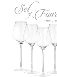 Premium Crystal Wine Glasses - Set of 4 White Wine Glasses