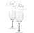 Set of 2 Crystal Wine Glasses - Elegant Silver tone Studded Long Stem