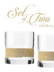 Set of 2 Elegant Old Fashioned Whiskey Glasses