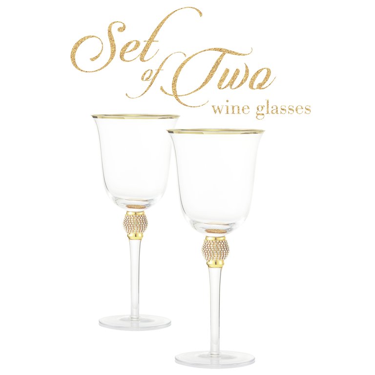 4-Piece Goldtone-Accented Wine Glass Set