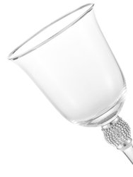 Set Of 2 Rhodium Silver Tone Wine Glasses