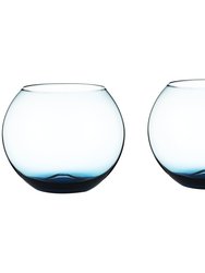 Set Of 2 Sparkling Colored Stemless Wine Glass