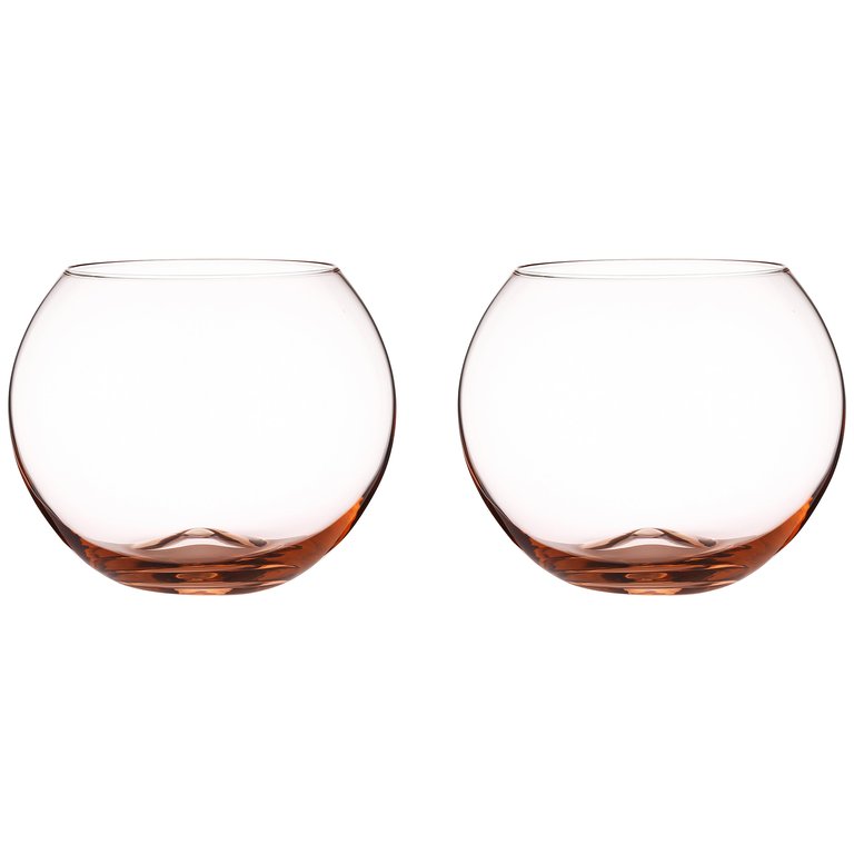 Set of 2 Sparkling Colored Stemless Wine Glass