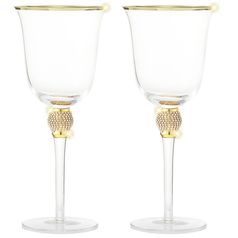 Berkware Set of 6 Gold Tone Wine Glasses