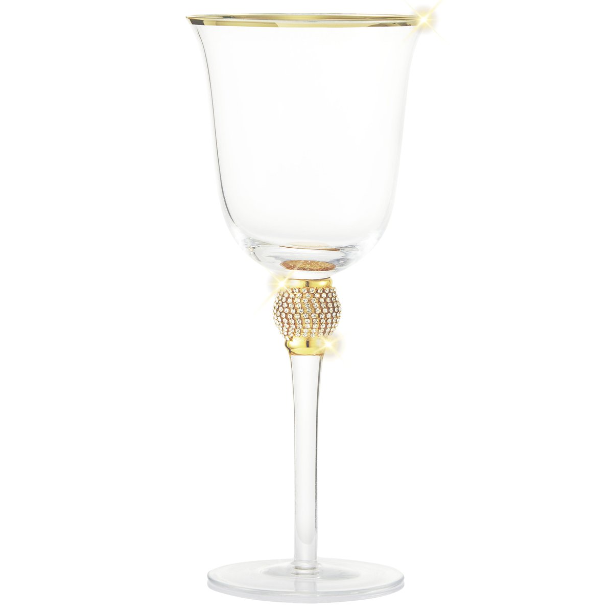 4-Piece: Berkware Tall Wine Glasses with Gold Tone Rim