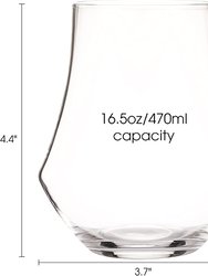 Tulip Shaped Lowball Whisky Tumbler Glasses - Set of 4