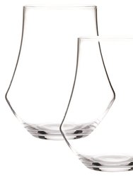 Tulip Shaped Lowball Whisky Tumbler Glasses - Set of 4