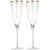 Twisted Stem Champagne Glass With Gold Tone Rim, Set Of 2