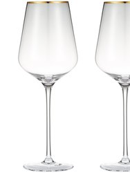 Wine Glasses - Luxury Crystal Long Stem Toasting Glasses - Set of 4