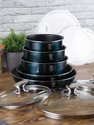 12-Pieces Cookware Set With Ergonomic Handle Aquamarine Collection