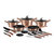 17-Piece Kitchen Cookware Set - Rose Gold