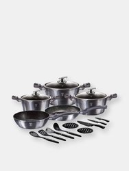 17-Piece Kitchen Cookware Set - Carbon