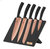 6-Piece Knife Set With Magnetic Holder - Rose Gold