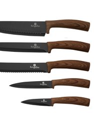 6-Piece Knife Set With Magnetic Holder - Ebony Rosewood