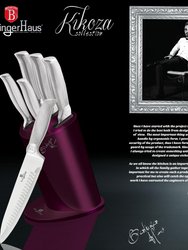 6-Piece Knife Set with Stainless Steel Stand Kikoza Purple Collection